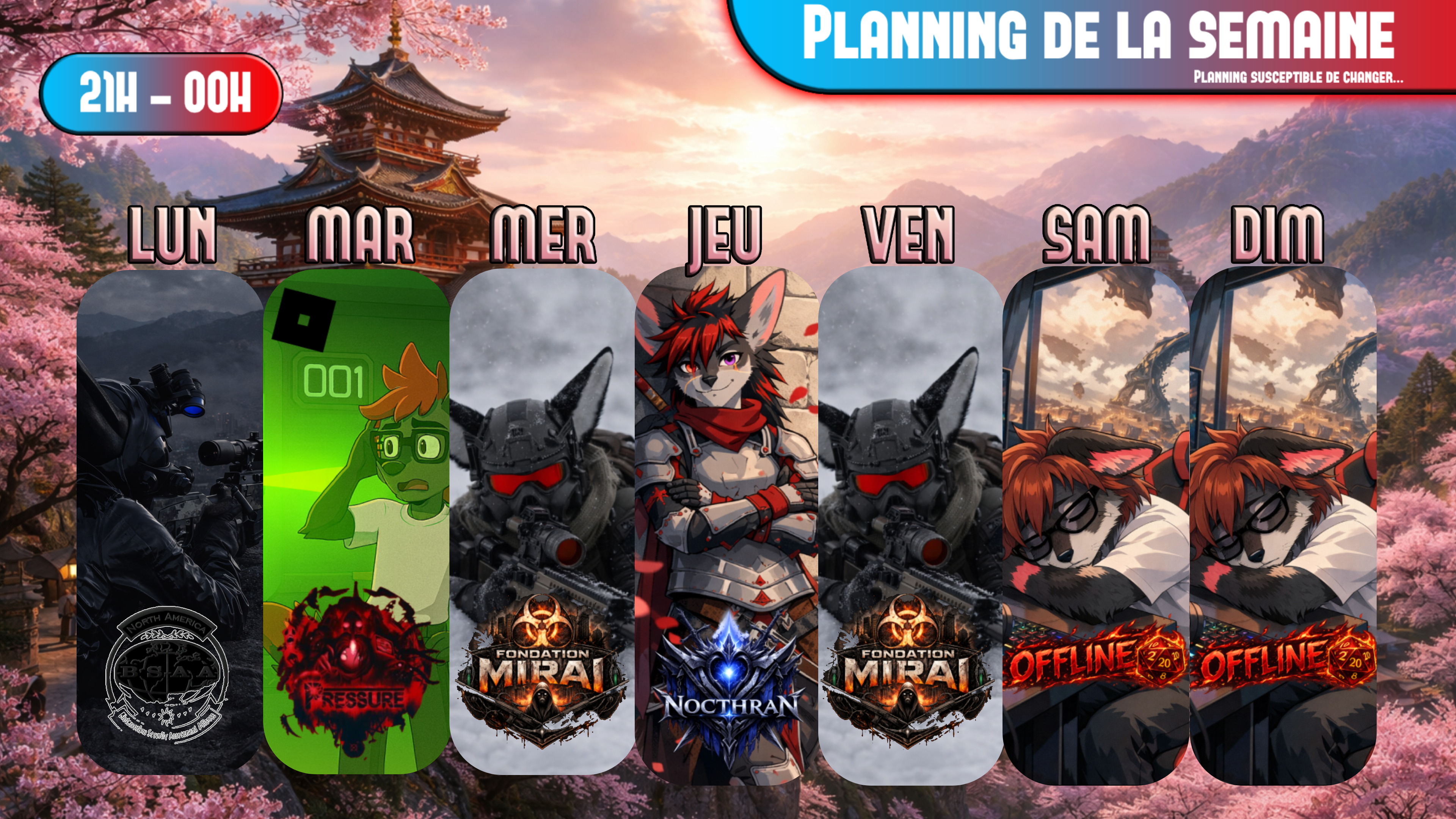 Planning des streams